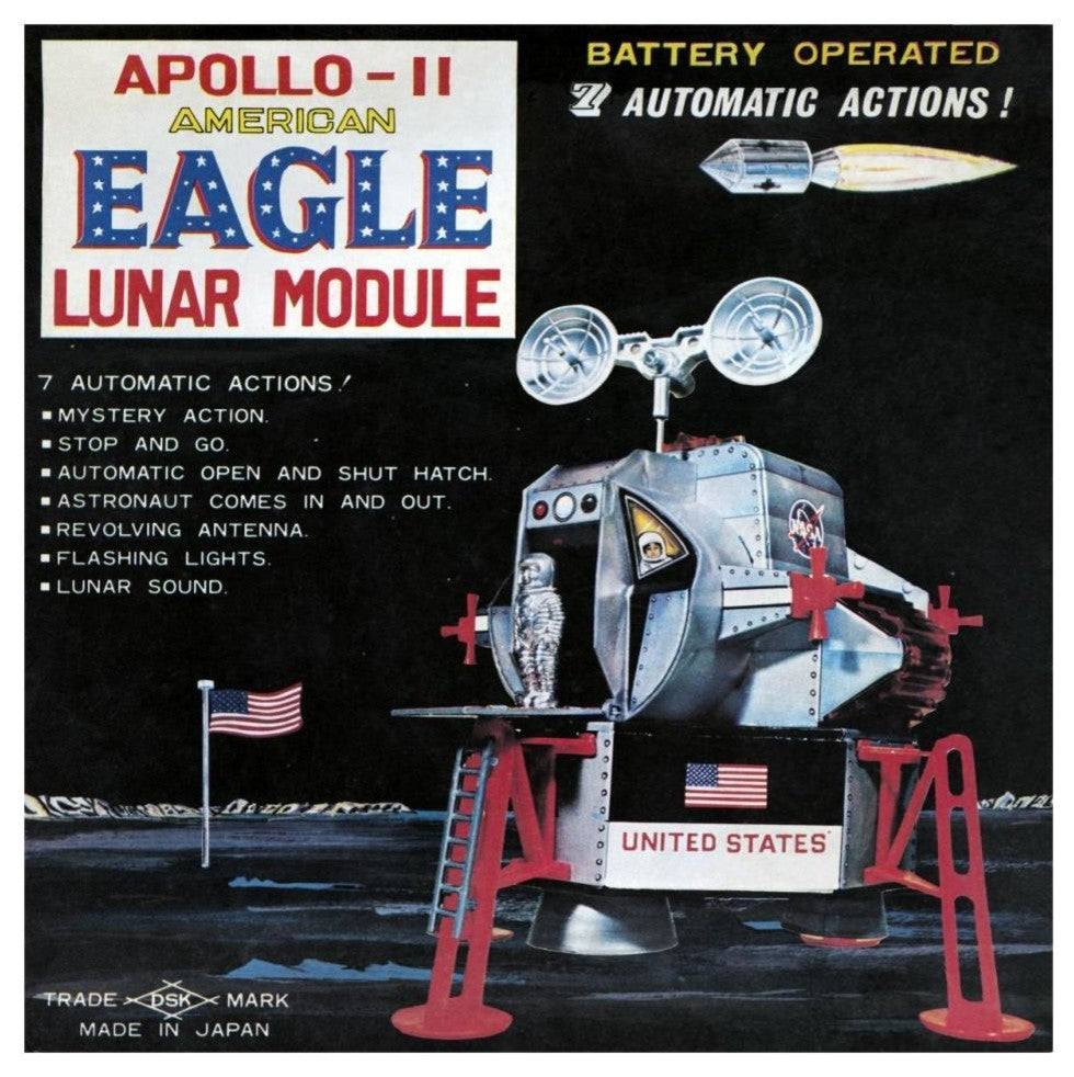 "Apollo-11 American Eagle Lunar Module" Paper Print by Retrorocket, 32"x32"