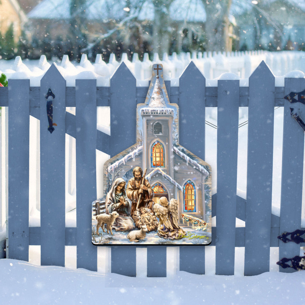 Nativity at the Chapel Wall and Door Hanger by Dona Gelsinger