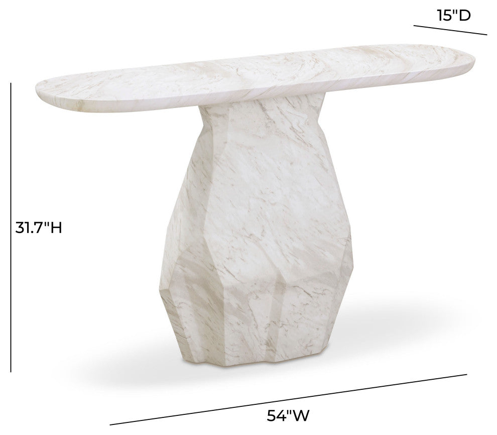 Esme Faux Marble Indoor/Outdoor Long Console Table