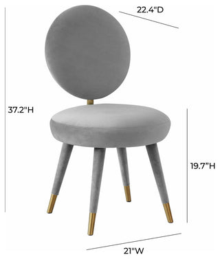 Kylie Light Gray Velvet Dining Chair, Light Gray