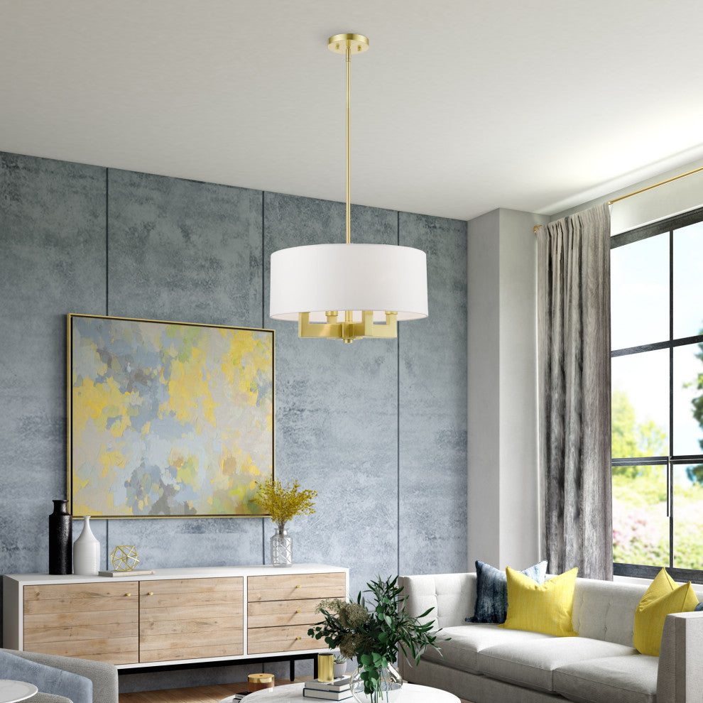 Cresthaven 4 Light Satin Brass Pendant