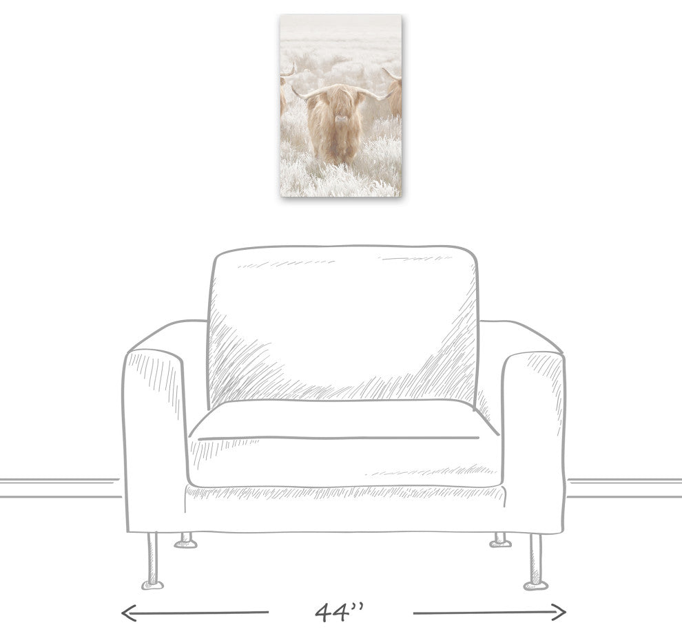 Light and Creamy Highland 12x18 Canvas Wall Art
