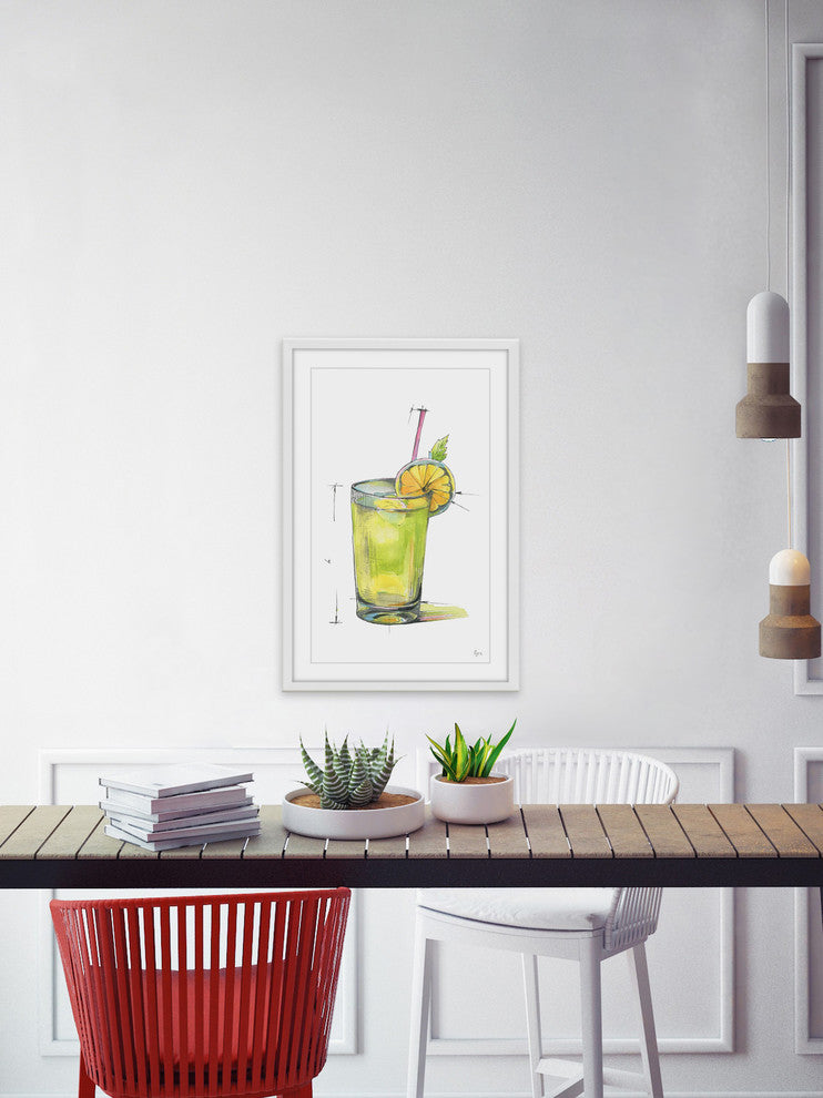 "Orange Cello" Framed Painting Print, 12"x18"