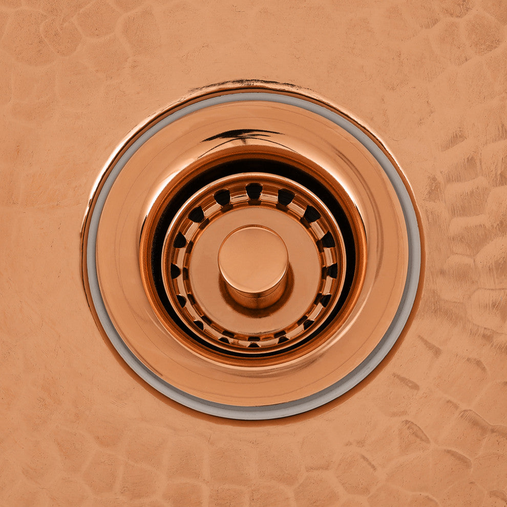 2" Bar Basket Strainer Drain Polished Copper