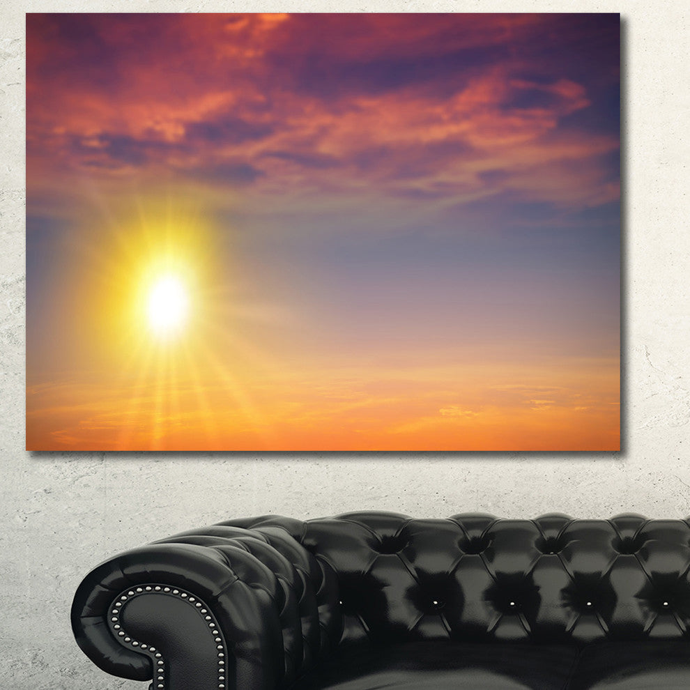 Beautiful Panoramic Sunset, Landscape Canvas Art Print, 40"x30"