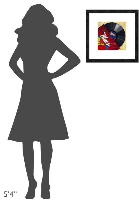 "Vinyl Club, Blues" Framed Digital Print by Steven Hill, 18"x18"