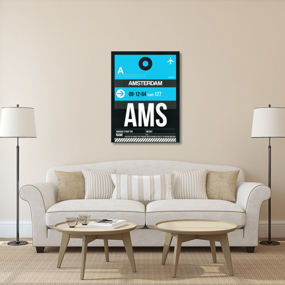 "AMS Amsterdam Luggage Tag 1" Fine Art Print