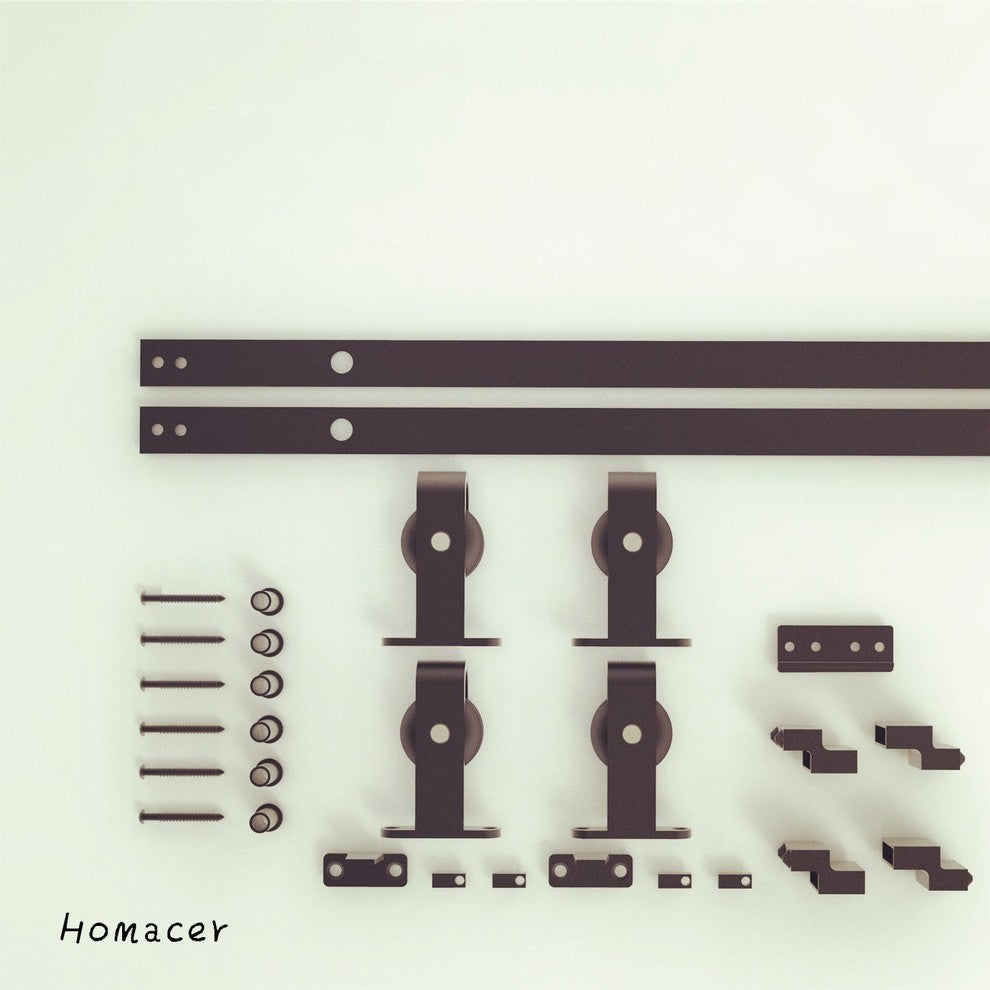 Mini Sliding Barn Door Hardware Kit, Bend T-Shape Design, 90", Double