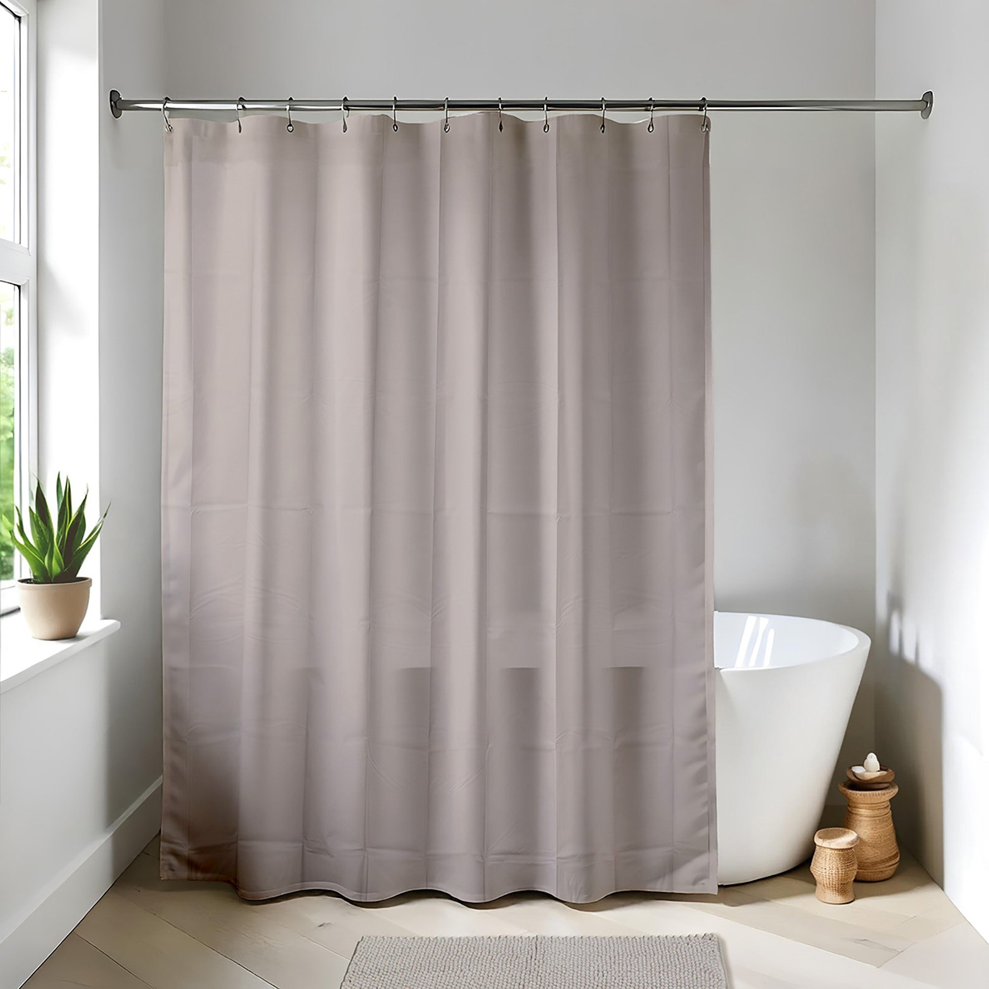 Extra Long Shower Curtain Liner Plastic 71W x 79H, Taupe