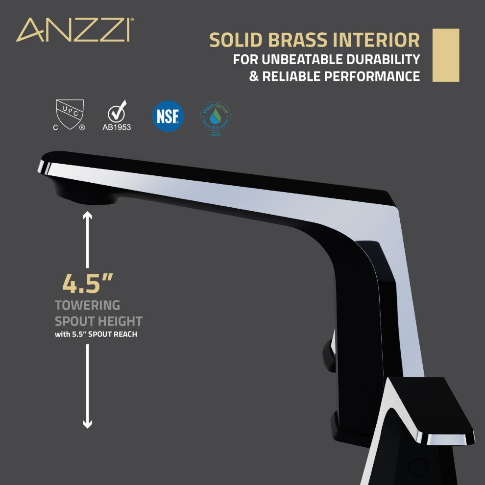 2-Handle 3-Hole Widespread Bathroom Faucet, Matte Black and Chrome
