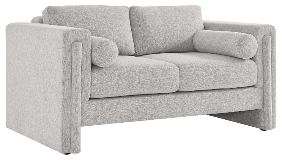 Modway Visible Upholstered Modern Polyester Fabric Loveseat in Light Gray