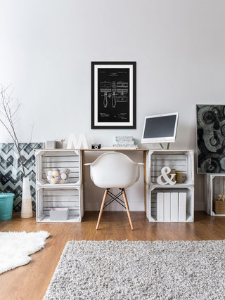 "Razor 1904 Black Paper" Framed Painting Print