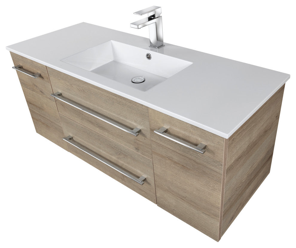 Kato Wall Hung Vanity Soho With Top for Buffallo, Organic, 48"