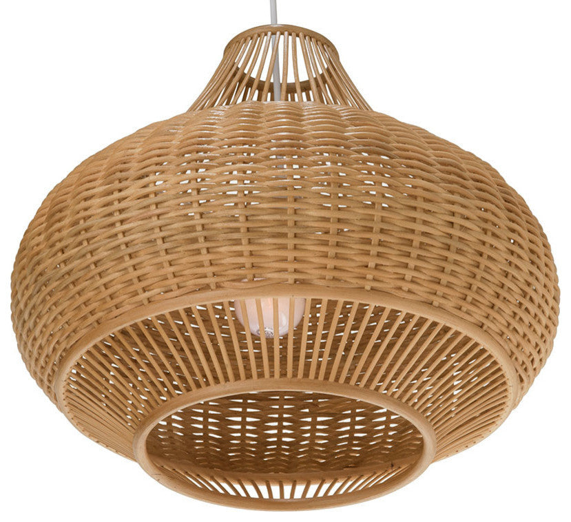 Handoven Wicker Pear Pendant Lamp, Natural, Natural Brown