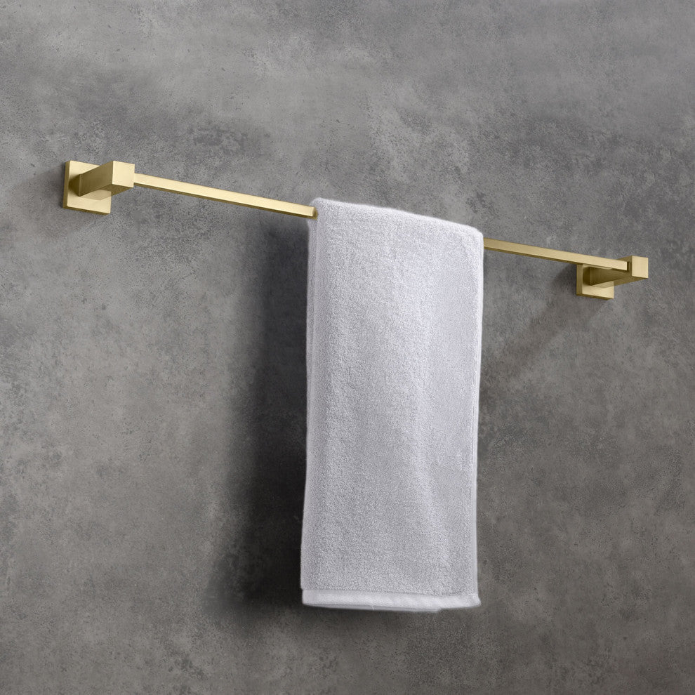Cube 24" Bathroom Towel Bar KBA1504, Brushed Gold