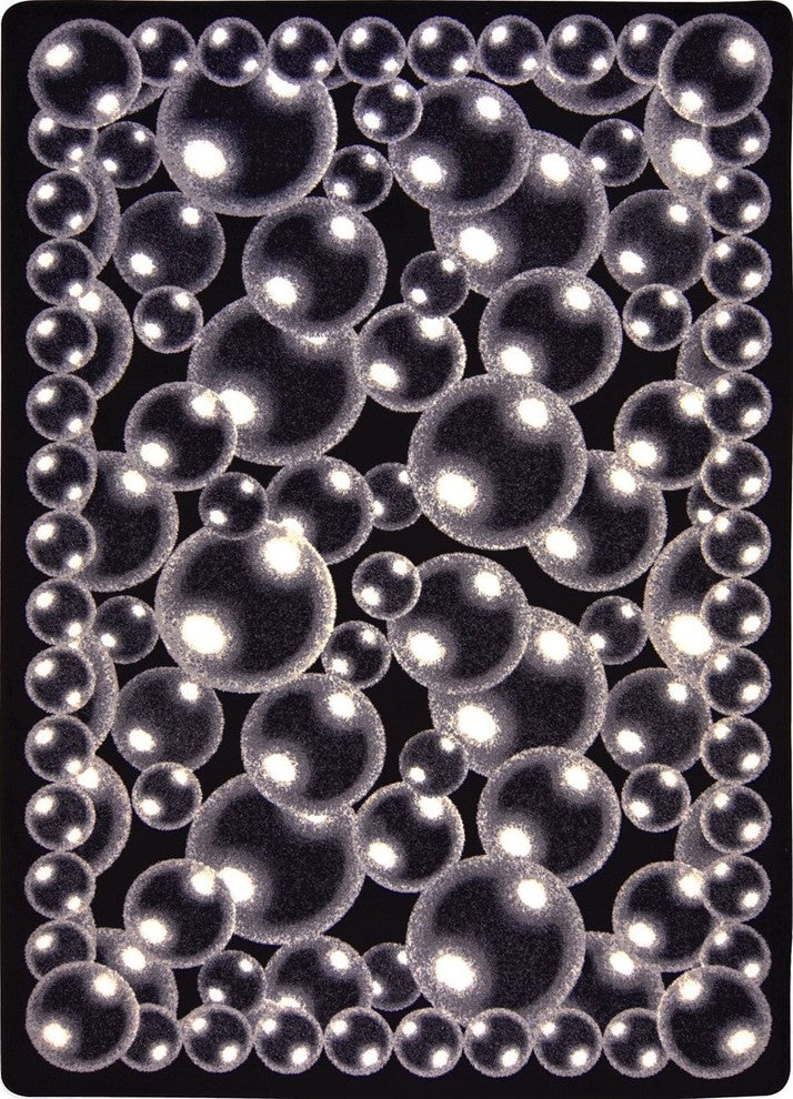 Kaleidoscope Rug, Bubbles, 5'4"x7'8", Silver