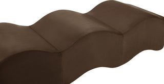 Wave Upholstered Bench, Brown, Velvet