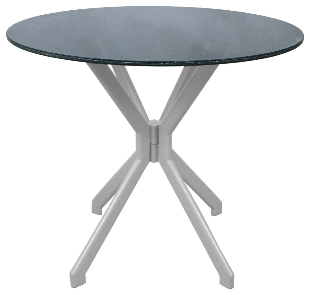 Swivel Counter Metal Pub Set - M-70 Stools 26" or 30", Watusi Aquatint - White, 26", Crackle Glass