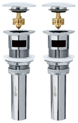 STYLISH Polished Chrome Pop-Up Bathroom Sink with Overflow Set of Two