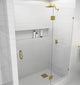 78"x62" Frameless Shower Door Glass Hinge, Polished Brass