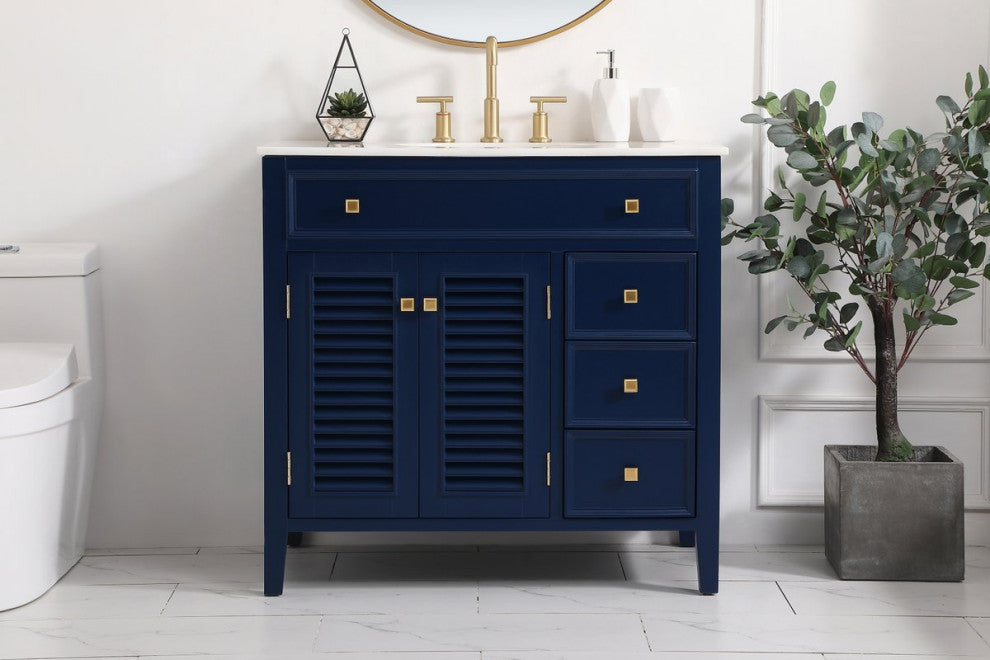 Elegant VF10436BL 36"Single Bathroom Vanity, Blue
