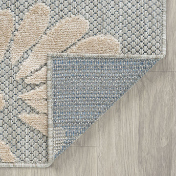 Omalley Modern Floral Area Rug, Beige & Gray, 7'11" X 10'3"