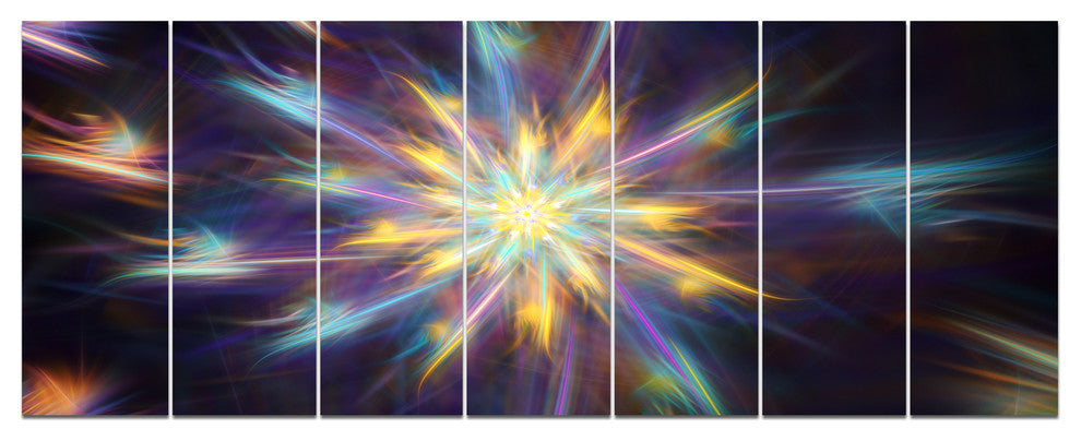 Shining Multi Color Exotic Flower, Floral Canvas Art Print, 83"x32", 7 Panels