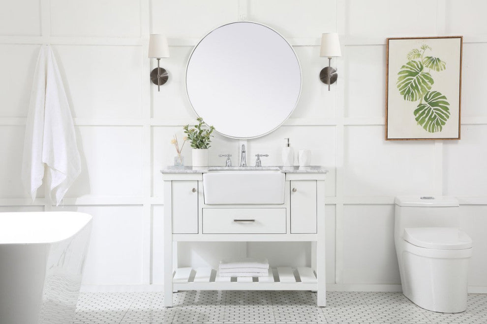 Home Living 22" Farmhouse White-Light Bathroom Vanity