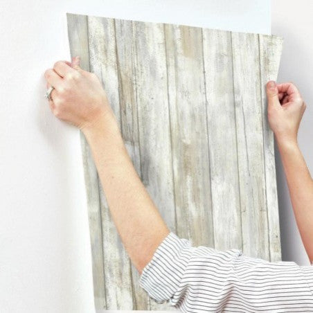 Distressed Wood Peel and Stick Wallpaper