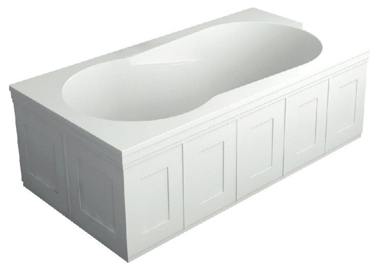 Brookfield 60"x32"x19" Artificial Stone Drop" Bathtub, Front Side Skirts, White