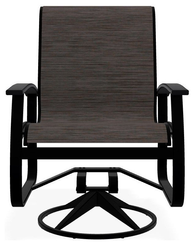 Belle Isle Sling Outdoor Swivel Rocker, Smoke/Black