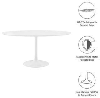 Lippa Round Wood Top Dining Table, White, 60"