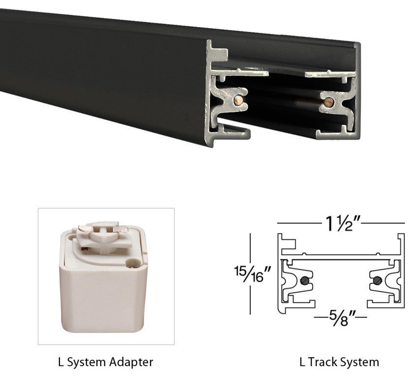 WAC Lighting L Track X Connector in Black