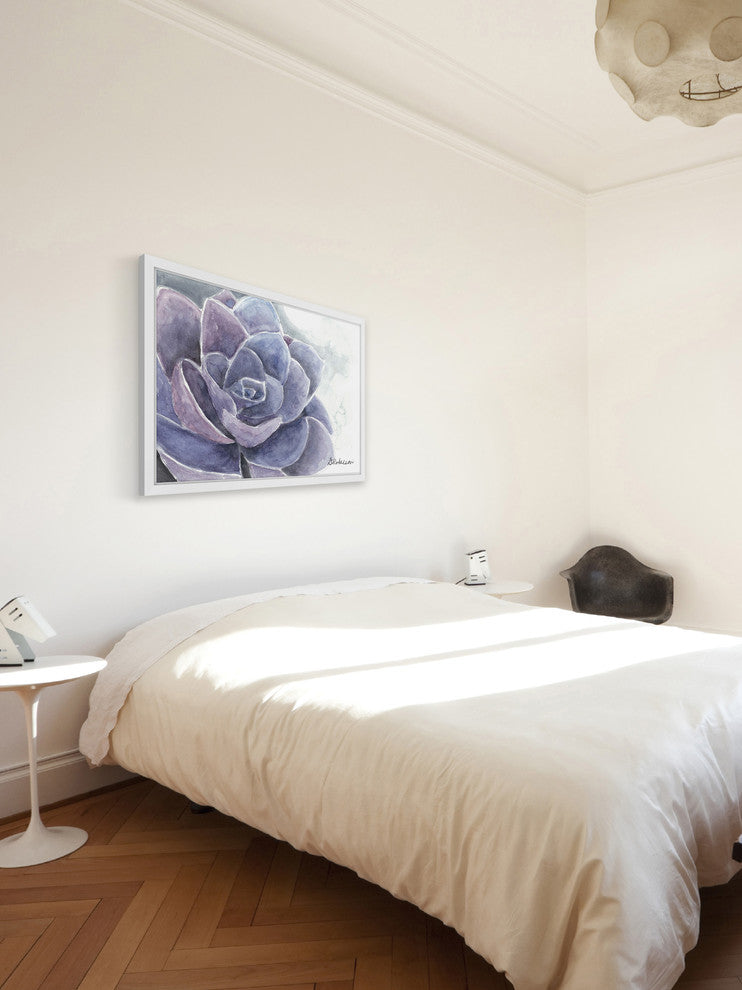 "Purple Succulent" Framed Painting Print, 36"x24"