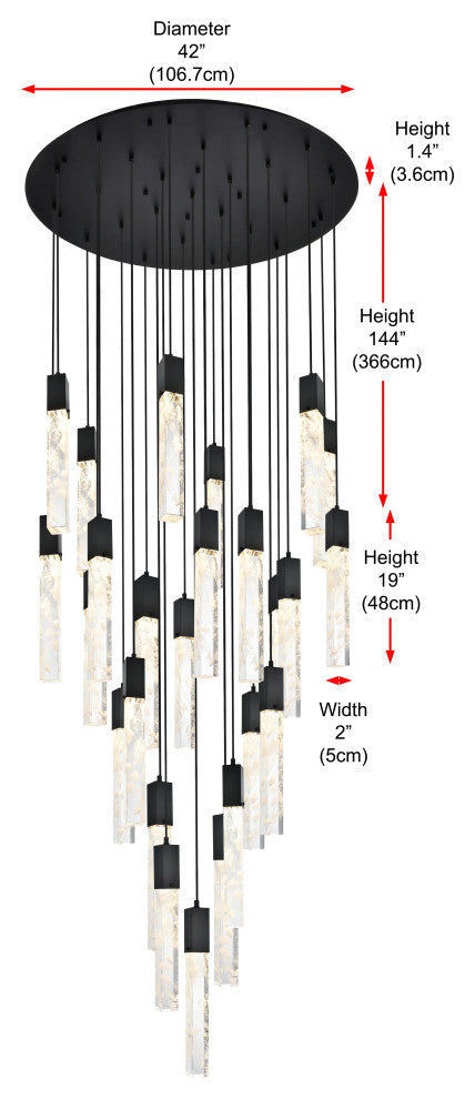 Home Living 42" Chandelier, Black