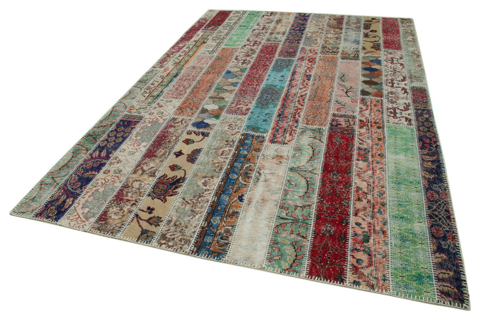 Rug N Carpet - Hand-Knotted Anatolian 6' 8" x 10' 1" Rustic Patchwork Area Rug