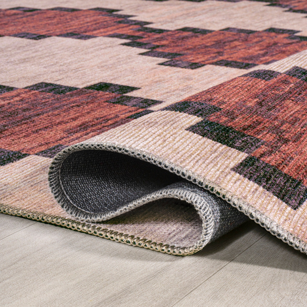Timantii Modern Trellis Kilim Area Rug, 3x5