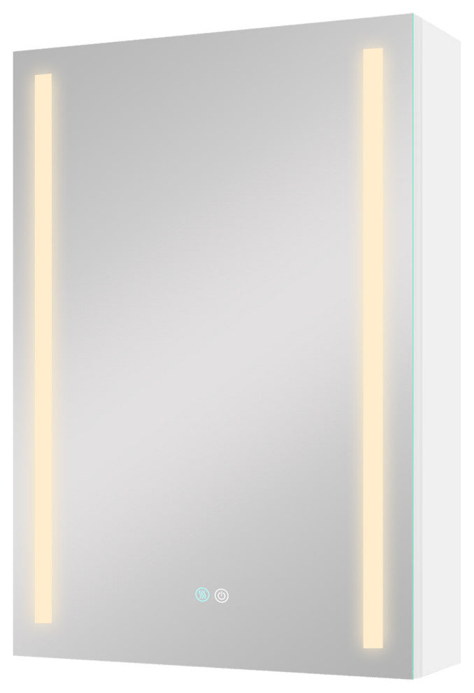 20 in. W x 30 in. H Aluminum Surface Mount Medicine Cabinet with Lighted Mirror