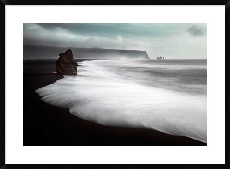 "The Black Beach" Framed Digital Print by Liloni Luca, 38"x28"