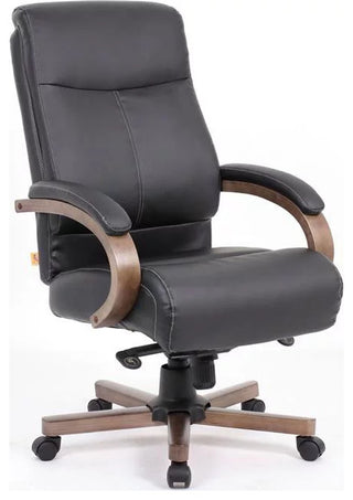 Contemporary Office Chair, Elegant Design With Comfortable High Back, Black