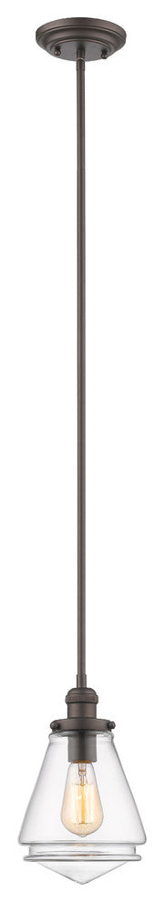 GABRIELLA Transitional 1 Light Rubbed Bronze Ceiling Mini Pendant 7inches Wide