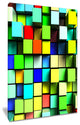 "Colored Cubes" Abstract Art Canvas Print, 16"x32"