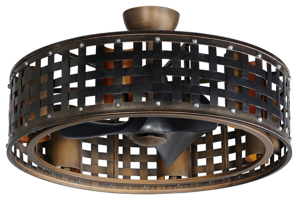 Maxim 61016 Portcullis 33" 3 Blade Indoor LED Ceiling Fan - Bronze Gilt