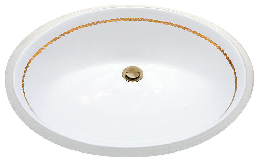 Rope Border Hand Painted Vanity Basin