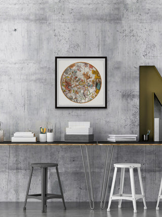 "Celestial Map" Framed Painting Print, 32x32