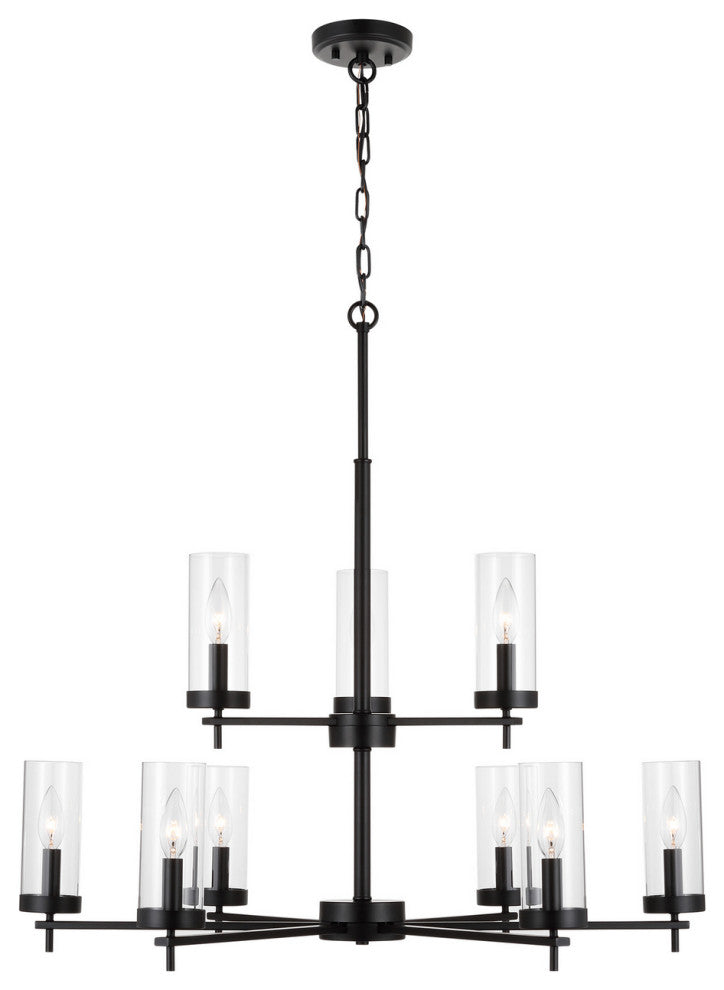 Zire 9-Light Chandelier, Midnight Black