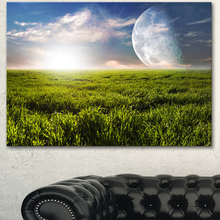 Green Field under Bright Sunlight, Landscape Canvas Art Print, 40"x30"