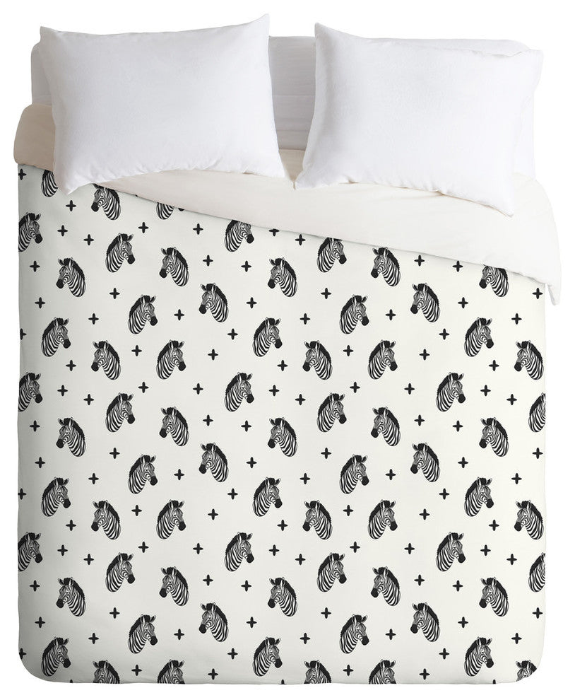 Deny Designs Little Arrow Design Co Modern Zebras Duvet Cover Set
