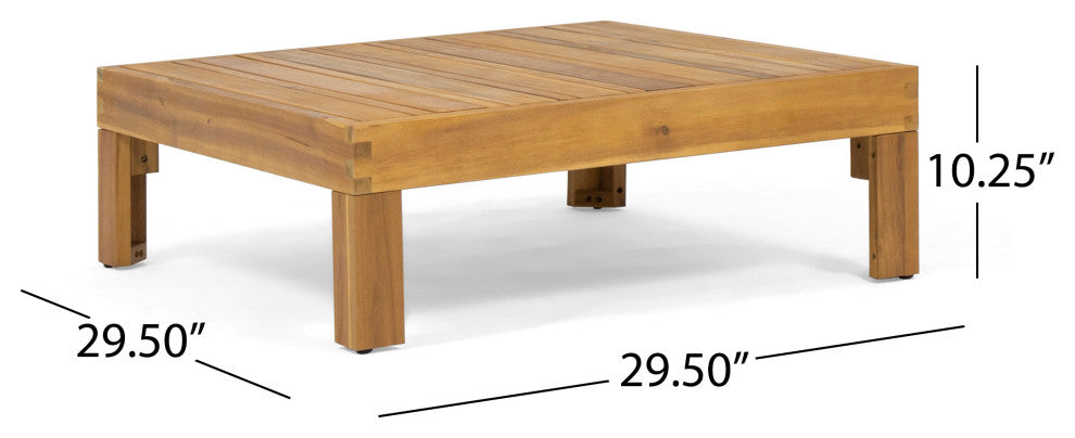 Allegra Outdoor Acacia Wood Coffee Table, Teak