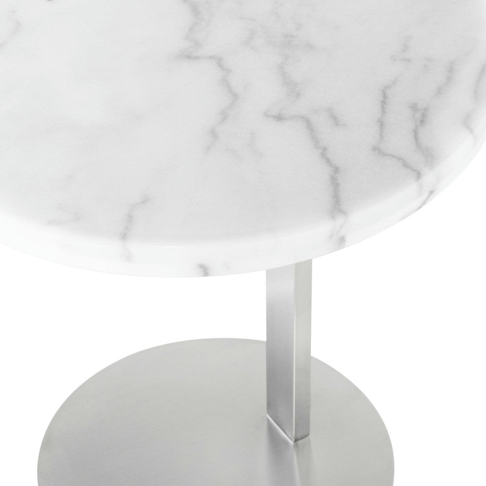 Alize Side Table In White Marble